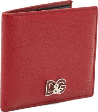 Dolce & Gabbana Leren portemonnee met DG-plakkaat - Rood