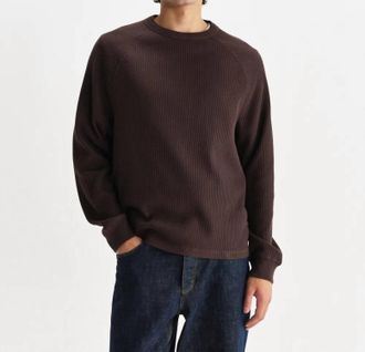 Wax London Riley Crew Sweater In Dark Brown
