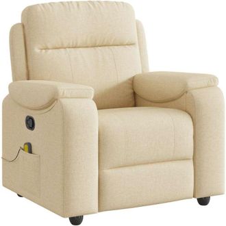 vidaXL Sill&oacute;n De Masaje Reclinable De Tela Crema Vidaxl