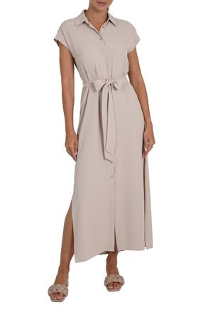 Love Token Maggie Shirt Dress In Taupe