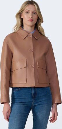 FURNIQ Ella Leather Jacket in Mocha Brown at Nordstrom, Size Xx-Large