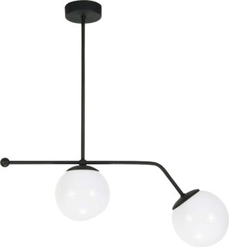 OEM L&aacute;mpara De Techo Con Pantalla Negra Y Bolas De Cristal, Calipso 13-838