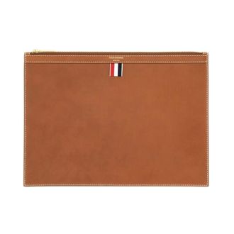 Thom Browne Wallets & Cardholders, unisex, Brown, Size: ONE SIZE Pebble Grain Medium Document Holder