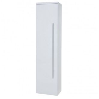 Clifton White Bathroom Wall Mounted Tall Boy Unit 1400mm High x 355mm Wide