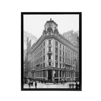 Artery8 New York J.p. morgan Building Wall Street Framed Canvas Art in Grey | Size: W24 x H32