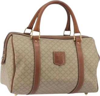 Celine Pre-owned Vintage Canvas Hand Bag - Dames - Vintage Handtas - Beige - ONE Size - Leer - Vintage