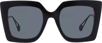 Betsey Johnson Smoke Square Ladies Sunglasses 10265028.CGR BLKSMK