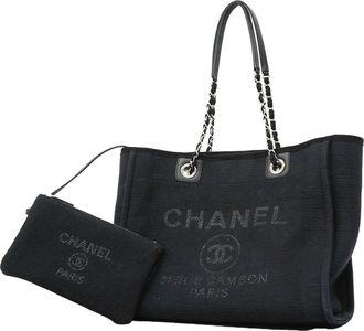Chanel Black Canvas Tote Bag (Pre-Owned)