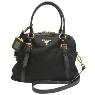 Prada Pre-owned Handbags, female, Black, Size: ONE SIZE Pre-owned Vintage Nylon Handbag
