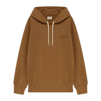 Autry Hazelnoot Fleece Katoenen Hoodie - Dames - Hoodies - Bruin - XS - Katoen - Hoodies & sweatvesten