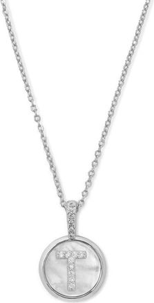 Melinda Maria Baby Love Letters Initial Pendant Necklace in Silver T at Nordstrom