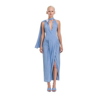 Vivetta Half-Collar Midi Dress - female - VIVETTA - Maxi Dresses - Blue - XL - Dresses
