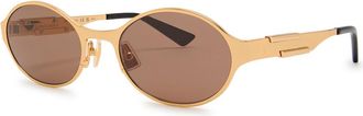 Bottega Veneta Oval-frame Sunglasses - Gold - One Size