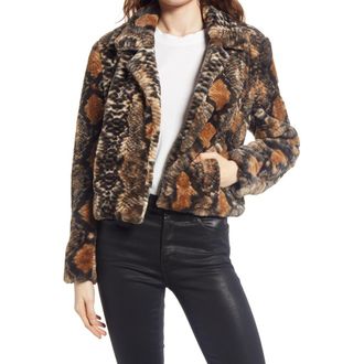 Blank NYC Mixed Print Faux Fur Jacket in D For Danger at Nordstrom Rack, Size Medium