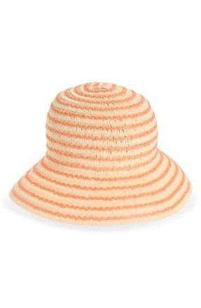 Nordstrom Rack Stripe Straw Bucket Hat in Orange at Nordstrom Rack