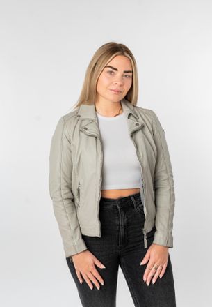 Mauritius Lederjacke MAURITIUS MWBajah, Damen, Gr. 4XL (48), silber grau, Obermaterial: 100% Schafsleder. Futter: 100% Polyester. &Auml;rmelfutter: 100% Polyester, u