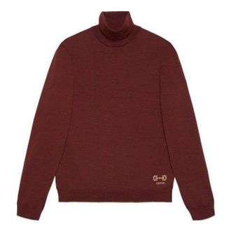 Gucci Wool Sweater With Horsebit Intarsia Bordeaux 729476-XKCOR-6187