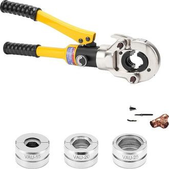 OEM Herramienta De Crimpado Hidr&aacute;ulica, Compatible Con Pex / Acero Inoxidable / Cobre, 15,75 Pulgadas, Negro / Amarillo, Vau15 20 25 Mm