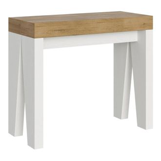 Itamoby Consola extensible 90x40/300 cm efecto madera roble/fresno blanco