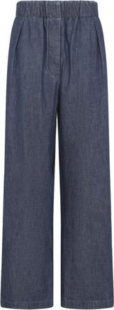 Jil Sander Wide Leg Broeken - Dames - Loose Fit Jeans - Blauw - S - Katoen - Jeans