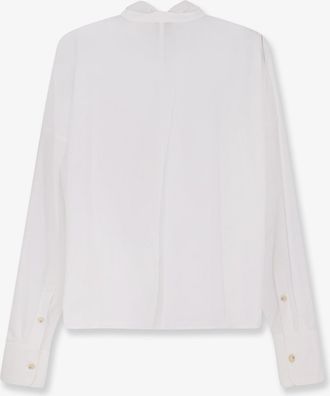 Alysi Womens Cotton Shirt With Bow White
