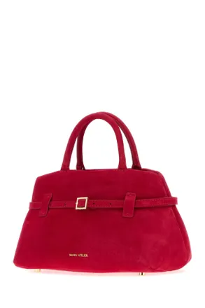 Manu Atelier Womens Red Suede Le Cambon 25 Handbag Borse A Mano Bag