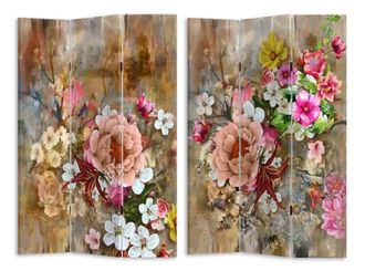 Vacchetti Vacchetti - Paravento Estampado De 3 Paneles Con Flores Rosa 120,6x2,5xh180,6x2,5xh180
