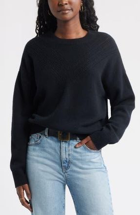 Treasure & Bond Pointelle Wool & Cashmere Sweater in Black at Nordstrom Rack, Size Xx-Small