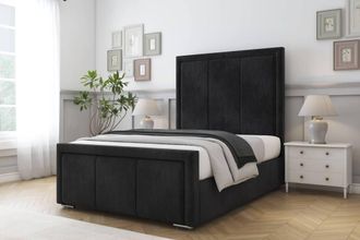 Comfort Beds Savoy Naples Bed Frame With Mattress-50 Upholstered in Black | Size: Single