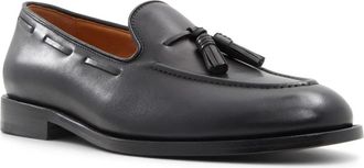 Brooks Brothers Mens Brooks Brothers Charlton Loafers Black Leather Tassel Shoes GAL1744