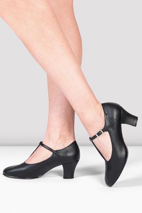 Bloch BLOCH Ladies Roxie Character Shoes, Black Synthetic Leather