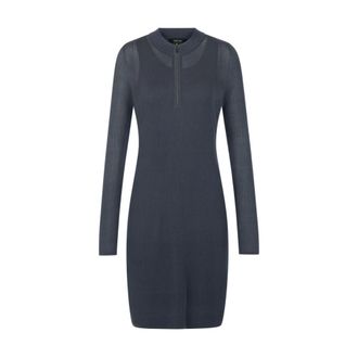 Marc Cain Ribbed Knit Dress - Dames - Jurken - Grijs - Maat: 3XL Zijde