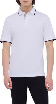 Bugatchi Tipped Contrast Collar Polo in White at Nordstrom Rack, Size Xx-Large