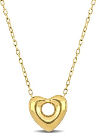 Mimi & Max Puff Heart Necklace with Chain in 10k Yellow Gold - 18 in
