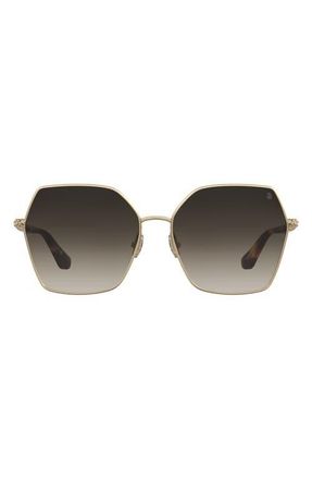 Stuart Weitzman 60mm Gradient Square Sunglasses in Gold/Brown Sf at Nordstrom
