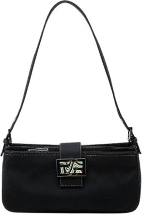 Fendi Pre-owned Canvas Shoulder Bag - Dames - Vintage Schoudertas - Blauw - ONE Size - Vintage