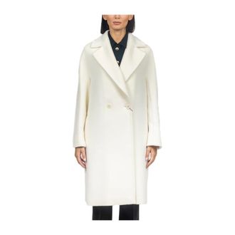 Max Mara Jassen, Dames, Wit, L, Wol, Tokio Midi Coat