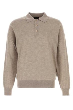 Brioni Beige Shirt Collar Polos