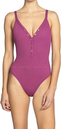Robin Piccone Womens Amy V Neck One Piece In Lotus