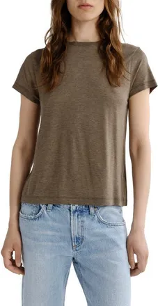 A Gold E Long Line Adine Tee in Loam Dark Mouse Heather at Nordstrom, Size X-Large