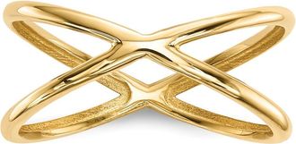 Diamond2Deal 14k Yellow Gold Gold Polished Double Ring