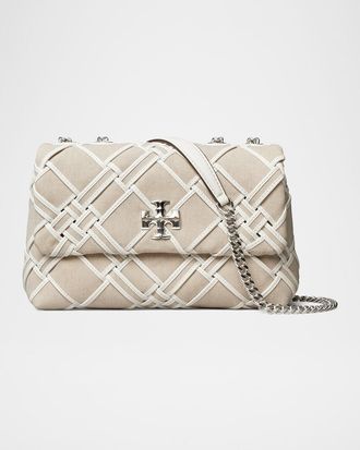 Tory Burch Kira Small Woven Canvas Convertible Shoulder Bag