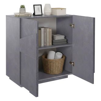 Dmora Aparador Moderno Con 2 Puertas, Made In Italy, Aparador De Cocina, Buffet De Dise&ntilde;o De Sala De Estar, 81x44h86 Cm, Color Gris Pizarra, Con Embalaje Re
