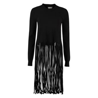 Bottega Veneta Truien & Vesten, Dames, Zwart, M, Wol, Geribbelde Wollen Trui