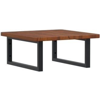 vidaXL Vidaxl - Estante De Lavabo De Pared De Acero Y Madera Maciza De Roble