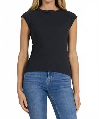 Dear John Denim Kimmie Cap Sleeve Tee In Black