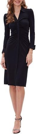 Diane Von F&uuml;rstenberg Sheska Ruched Shirtdress in Black at Nordstrom Rack, Size X-Large