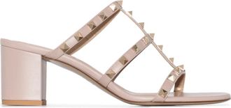 Valentino Poederroze Rockstud Kooi Muiltjes - Dames - Muiltjes - Roze - 41 EU - Leer - Schoenen