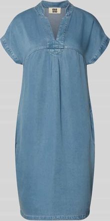 Oui Knielanges Jeanskleid mit Tunikakragen in Jeansblau, Gr&ouml;&szlig;e 36