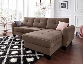 Sit&more Ecksofa »Varese L-Form« mit Federkern, wahlweise mit Bettfunktion und Stauraum